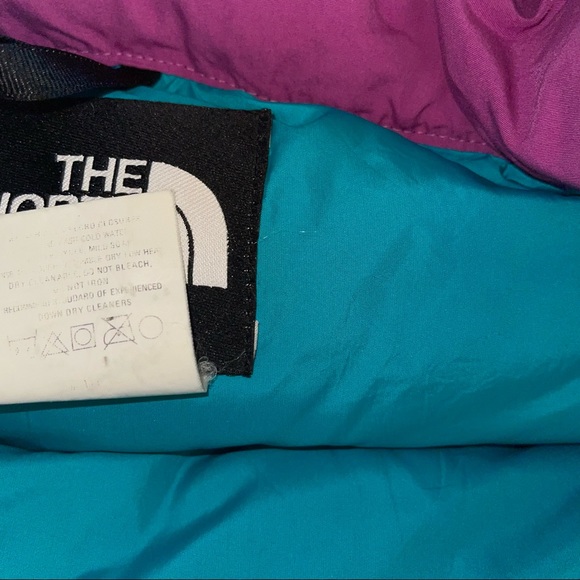 The North Face Down Puffer Vest Black Teal Purple Womens M - Picture 7 of 11